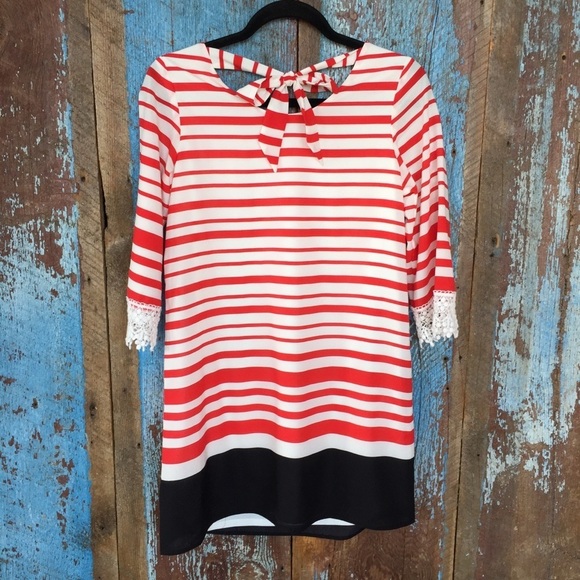 My Michelle Girls' Striped Shift Dress Lace - Picture 5 of 5